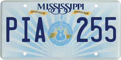 MS license plate PIA255