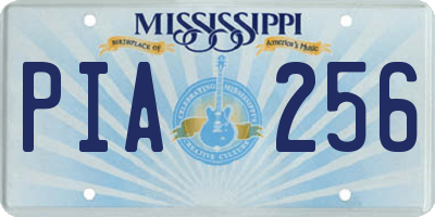 MS license plate PIA256