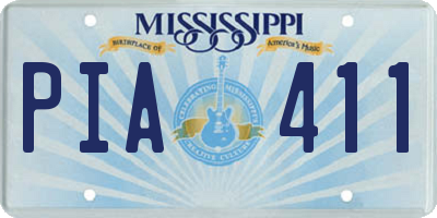 MS license plate PIA411
