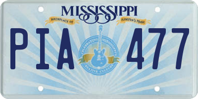 MS license plate PIA477