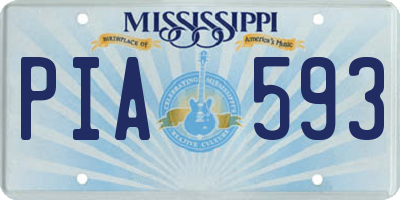 MS license plate PIA593