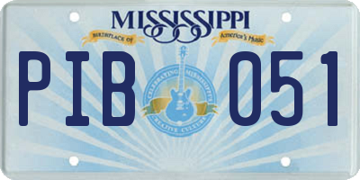 MS license plate PIB051