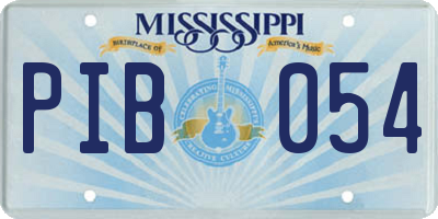 MS license plate PIB054