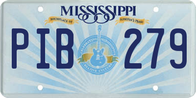 MS license plate PIB279