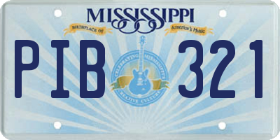 MS license plate PIB321