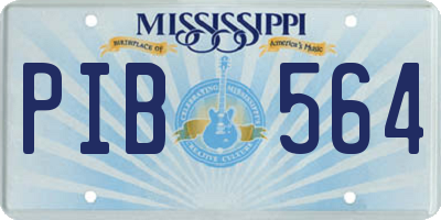 MS license plate PIB564