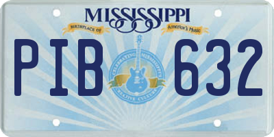 MS license plate PIB632