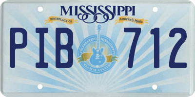 MS license plate PIB712
