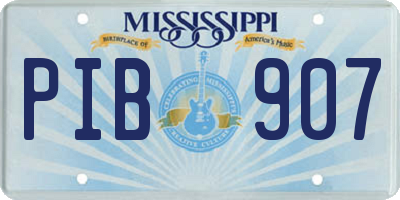 MS license plate PIB907