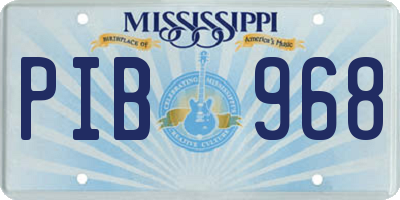 MS license plate PIB968