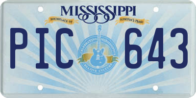 MS license plate PIC643