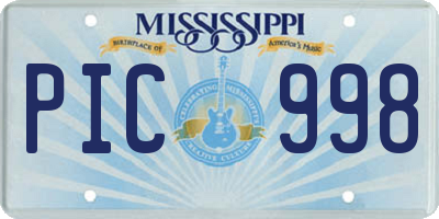 MS license plate PIC998