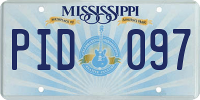 MS license plate PID097