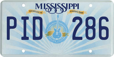 MS license plate PID286