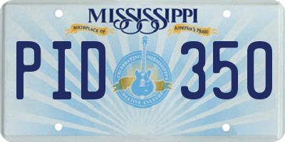 MS license plate PID350
