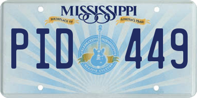 MS license plate PID449
