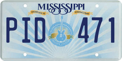 MS license plate PID471