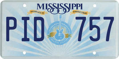 MS license plate PID757