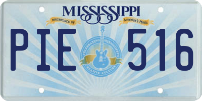 MS license plate PIE516