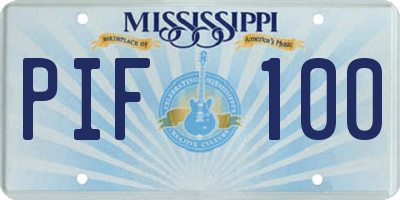 MS license plate PIF100