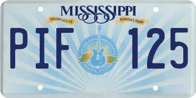 MS license plate PIF125