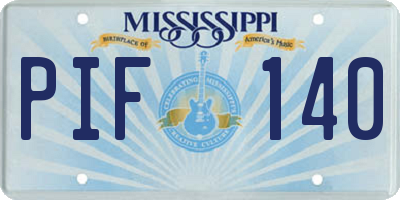 MS license plate PIF140