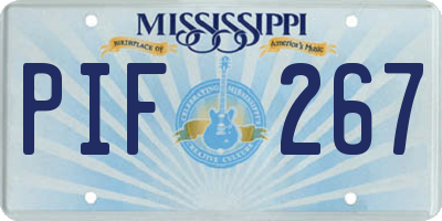 MS license plate PIF267