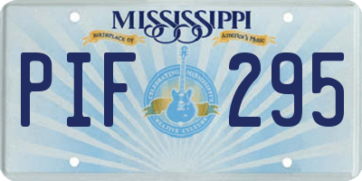 MS license plate PIF295
