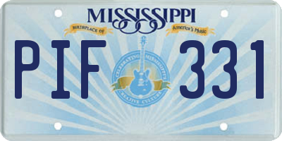 MS license plate PIF331