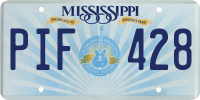MS license plate PIF428