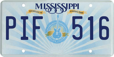 MS license plate PIF516