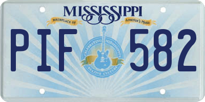 MS license plate PIF582
