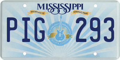 MS license plate PIG293