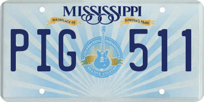 MS license plate PIG511