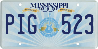 MS license plate PIG523