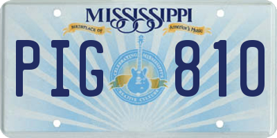 MS license plate PIG810