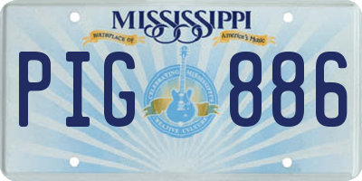 MS license plate PIG886