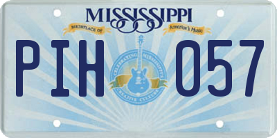 MS license plate PIH057