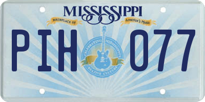 MS license plate PIH077