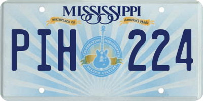 MS license plate PIH224