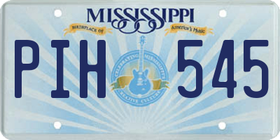MS license plate PIH545