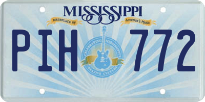 MS license plate PIH772