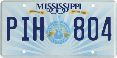 MS license plate PIH804