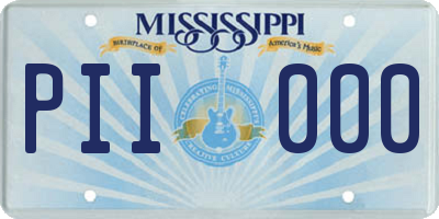 MS license plate PII000