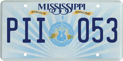 MS license plate PII053