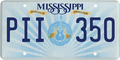 MS license plate PII350