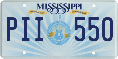 MS license plate PII550