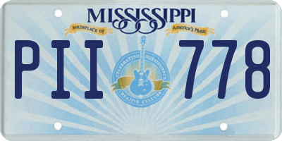 MS license plate PII778