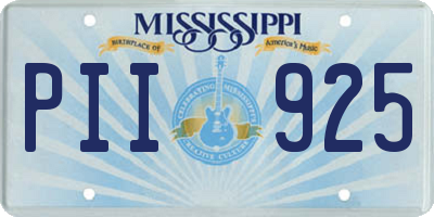 MS license plate PII925