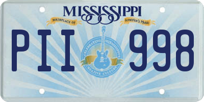 MS license plate PII998